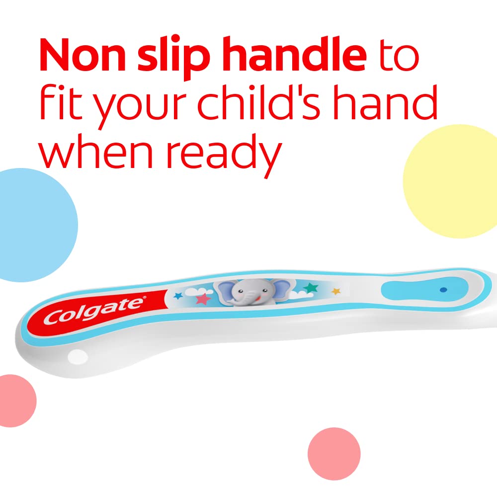 Colgate My First Baby and Toddler Toothbrush, Extra Soft Infant Training Toothbrush, Ages 0-2, 6 Count