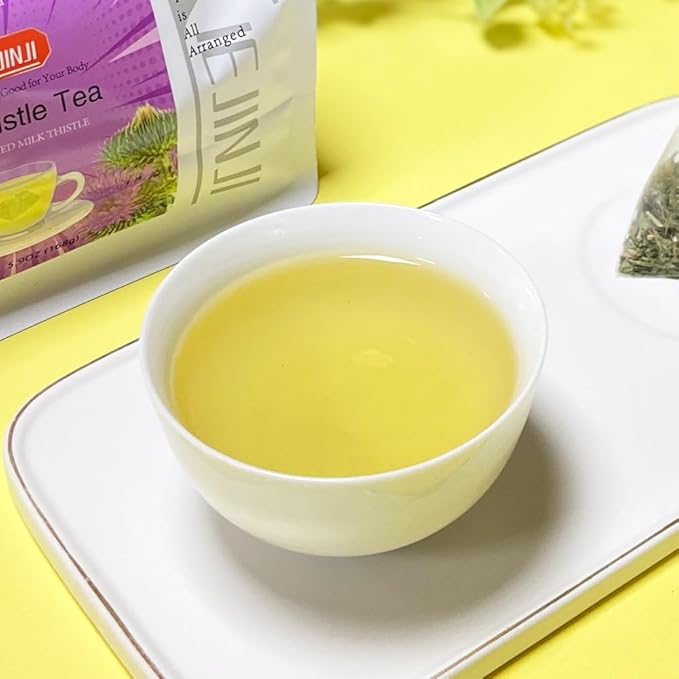 XIEJINJI Milk Thistle Tea Bags, 4.2g x 40 Count (5.9 oz), 100% Natural - No Flavoring & No Additives - Caffeine Free, Eco-Conscious Tea Bags, Resealable Bag