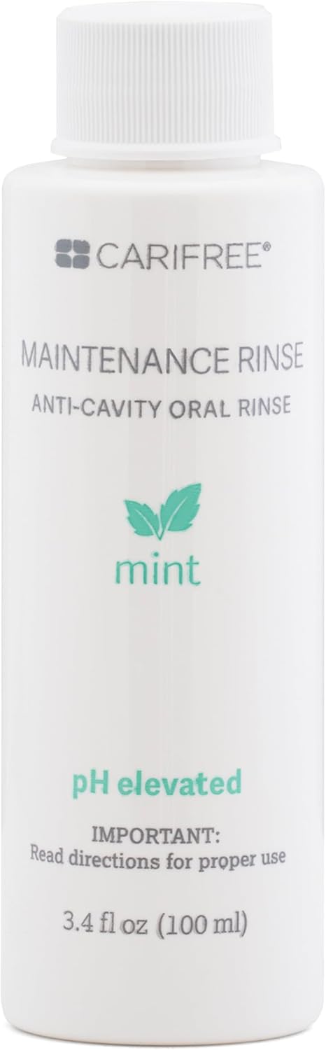 CariFree Maintenance Rinse, Mint Flavored, Travel Size for On-The-Go Convenience, Anti-Cavity & Fluoride Mouthwash, Xylitol, Alcohol-Free, Neutralizes pH, Dentist Recommended (Pack of 5)