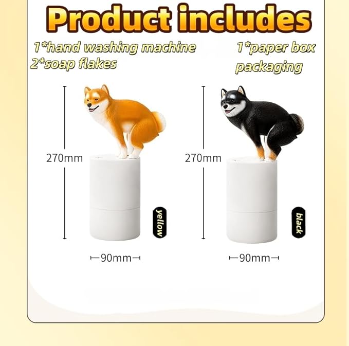 Fun Animal Series Foam Soap Dispenser-Shiba Inu,Pigeon,Shaped Foam Hand Washer,Automatic Soap Dispenser for Bathroom & Kitchen, Hilarious Gift for Kids, Adults (Shiba Inu Series (Black Shiba))