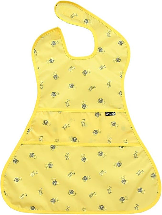 Full Coverage Waterproof Feeding Bib for Toddlers – Extra Long Apron Bib for Mealtime, Self-Feeding, High Chairn