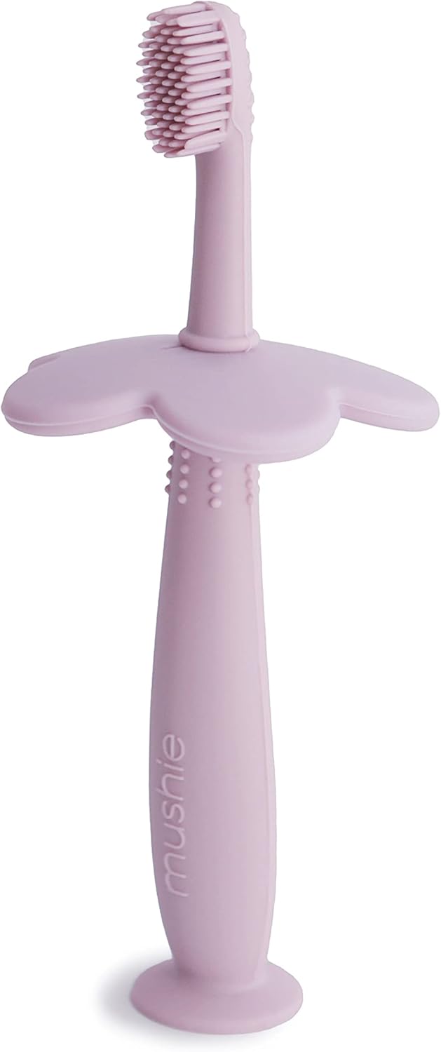 mushie Flower Toddler Training Toothbrush (Soft Lilac)
