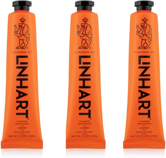LINHART Whitening Toothpaste – Teeth Whitening, Enamel Strengthening Toothpaste with Mint Flavor (3.5 oz, Pack of 3)