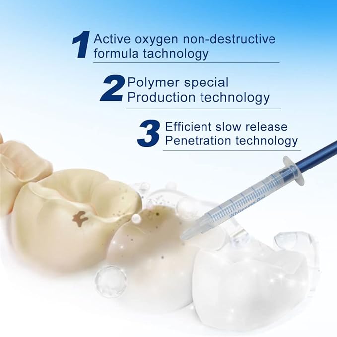 Teeth Whitening Kit with LED Light, 10PCS 3ML Teeth Whitening Gel Syringes Refill, Tooth Whitener for Home Use