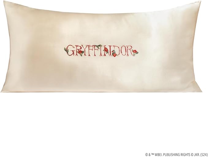 Kitsch x Harry Potter Gryffindor Satin Pillowcase with Zipper for Hair & Skin – Double-Sided, Softer Than Silk, Wrinkle-Free, Machine Washable, Frizz Control, Breakout Prevention - King Size (19x36)