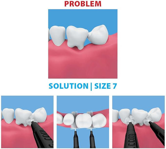 Piksters Interdental Brushes, 40 pk, Size 7, Interdental Tooth Brush for Extra Large Gaps, Gum Soft Bristles for Plaque Removal, Safe for Braces