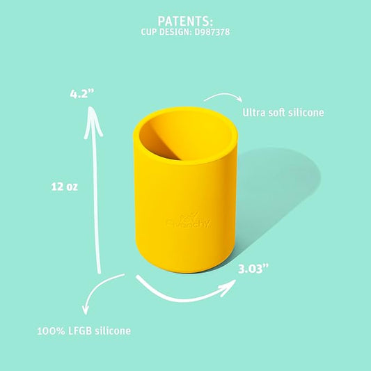 Avanchy Silicone Training Cup – 12 oz Open Cup for Toddlers and Infants – Ideal for Baby Led Weaning and Transitioning from Bottles, Pink