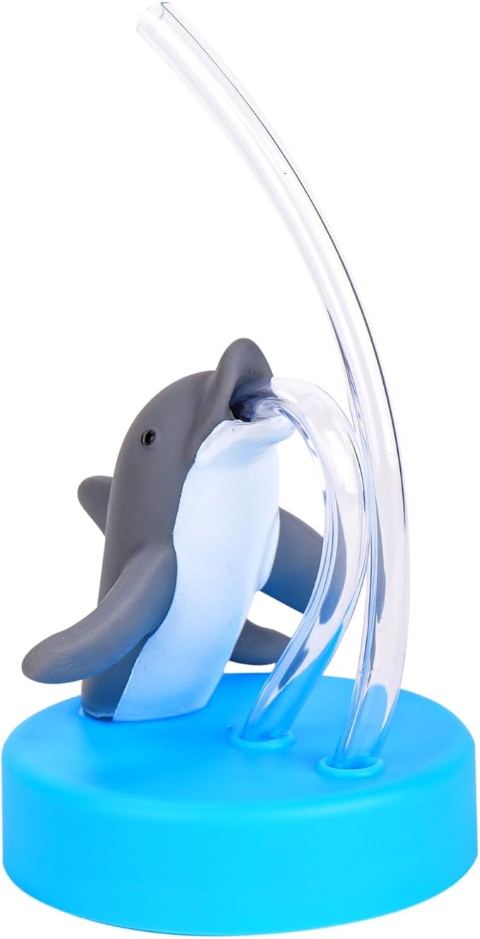 Kids Water Bottle, Toddler Cups, Tumbler with Lid and Straw, Travel Sippy Cup for Water or Milk, Kids Cups with Lids for Toddlers 3 and Up, BPA Free Plastic, 12 oz (Sealife Dolphin)