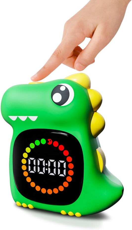 Visual Timer for Kids Dinasour Shape Toddler Timer LED Digital Timer for Classroom