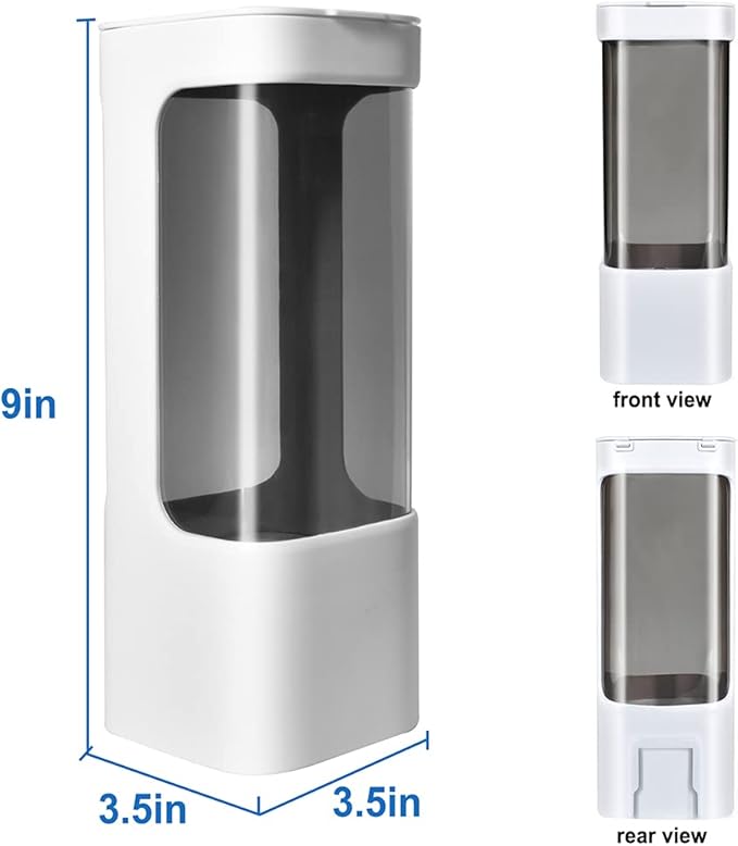 Cup Dispenser, Pull Type Water Cooler Cup Holder Fit 3oz-5oz Disposable Paper Plastic Cups, Wall Mount Bathroom Mouthwash Cups Dispenser with Paste for Home Office Hospital (White)