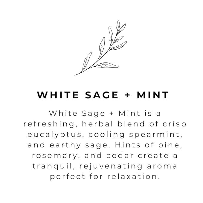 River Birch White Sage + Mint Scented Natural Hand Soap - Handmade Soap - Moisturizing Hand Wash with Amber Glass Dispenser - Luxury Scented and Hydrating - Vegan and Non-Toxic - 16 Fl Oz