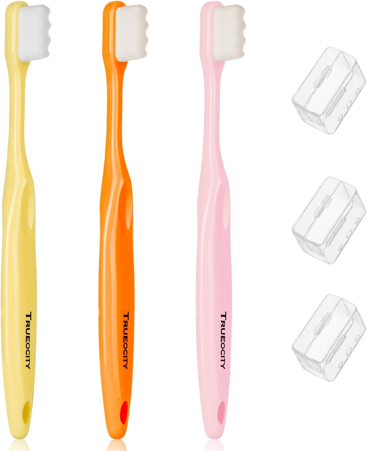 Toddler toothbrush age 2-4, Nano Toothbrush Kids Soft Nanobrush - 20,000 Bristles, Nano Brush for Gentle Care, Baby & Toddler Ages 4-12, 3 Pack Colors (Yellow, Orange, Pink), Perfect for Small Hands