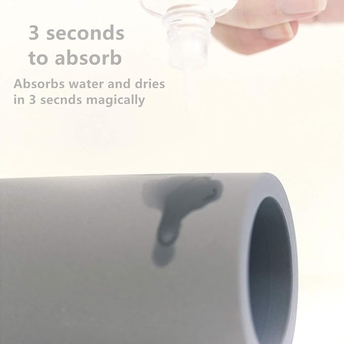 2 Pack Toothbrush Holder Cup for Bathroom Diatomite, Water Absorption Fast Drying Toothbrush Bathroom Accessories for Electric Toothbrush Toothpaste Razor Makeup Brush (Dark Grey)