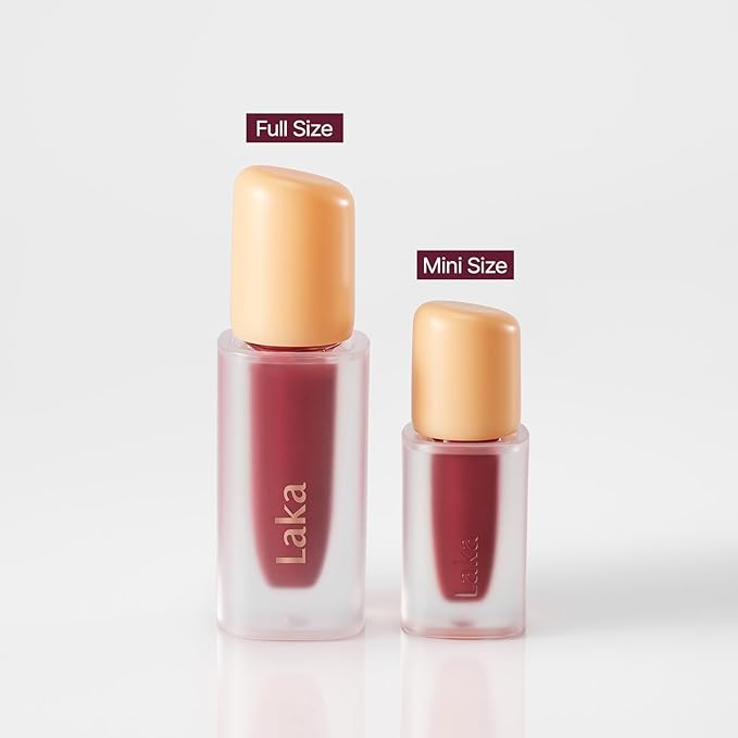 Laka Fruity Glam Lip Tint Mini, 1.9g/0.07oz, Glowing Lip Stain with Wide Color Spectrum, Hydrating & Lightweight Texture, Long-Lasting Bold Stain, Non-Sticky, Vegan, K-Beauty (#104 Cherry)