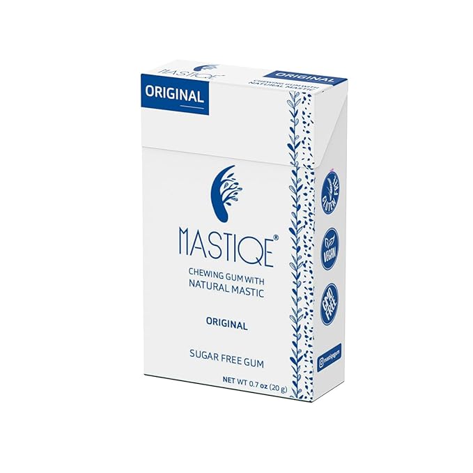 Mastiqe Sugar Free Hard Chewing Gum with Natural Mastic (Original, 20 Count)