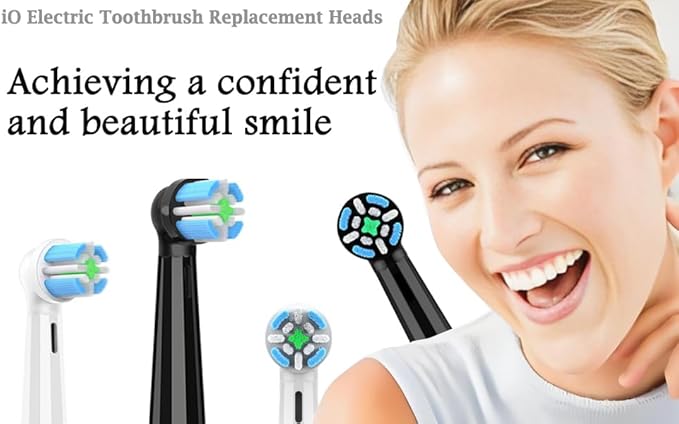 IO Replacement Brush Heads Compatible with OralB iO Series 10/9/7/8/6/5/4/3/2/ Electric Toothbrushes Replacement Heads (6Black+6White, 12 PCS)