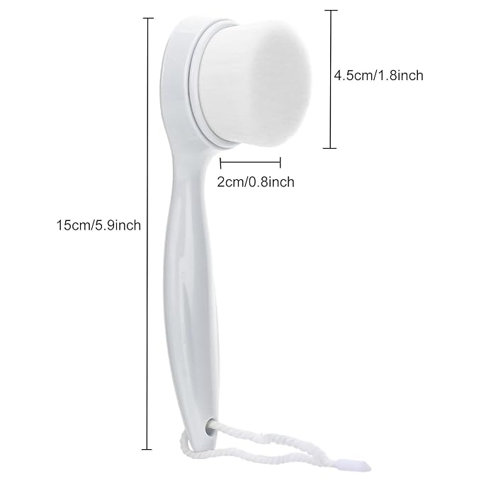 2 Pack Soft Bristle Facial Cleansing Brush for Deep Pore Cleaning, Face Exfoliating Scrub Brush for Face Cleansing Skincare Massaging (White)