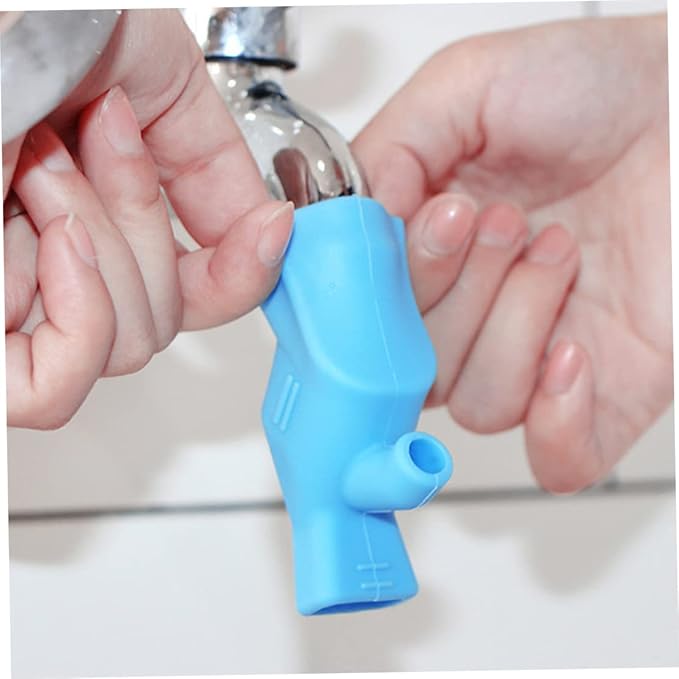 Silicone Diversion Extender Children Toddler Hand Washing Water Tap Blue
