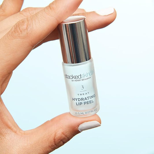 Hydrating Lip Peel - No Rinse Lip Exfoliator & Moisturizer for Dry, Cracked Lips - Vegan Lip Treatment with AHA & Glycolic Acid - Lip Serum & Primer for Smoother, Softer Lips, 0.17 fl oz
