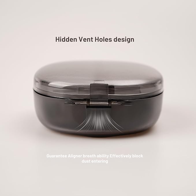 Double-layer Retainer Storage Case with Belt Chewing, Removal Tool, Cleaning Brush, Built in Mirror Orthodontic Retainer Container Case, Retainer Travel Case (blue)