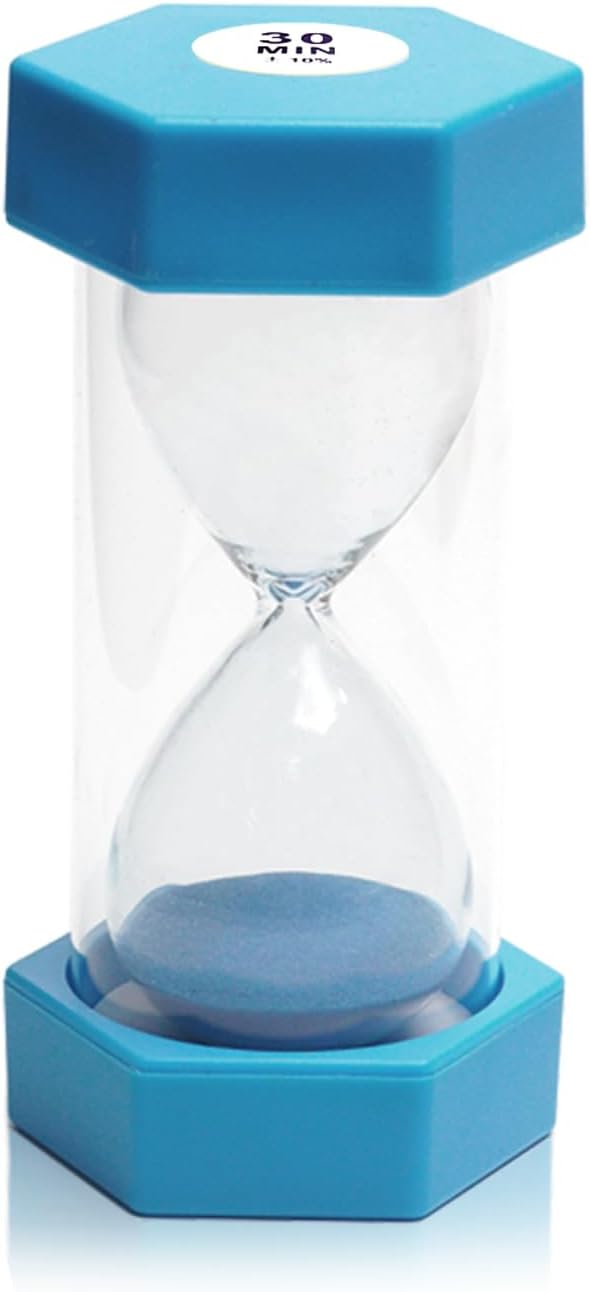30 Minutes, Sand Timer, Hourglass Sand Timer, Kitchen Timer Digital for Cooking, Clock Timer, for Games, Classroom, Kitchen, Toothbrush Timer, Decoration, Blue