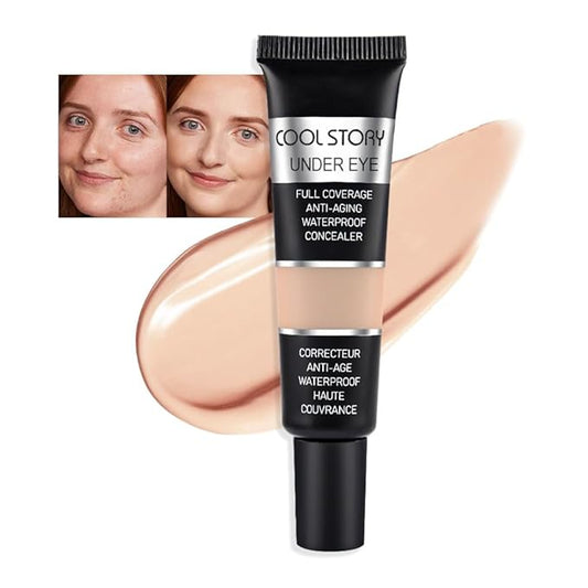 Kaely Under Eye Concealer for Older Women, Color Correcting Full Coverage Concealer for Dark Circles, Puffiness, Redness, Corrector de ojeras, Waterproof Anti Aging, Natural Matte Finish, Neutral