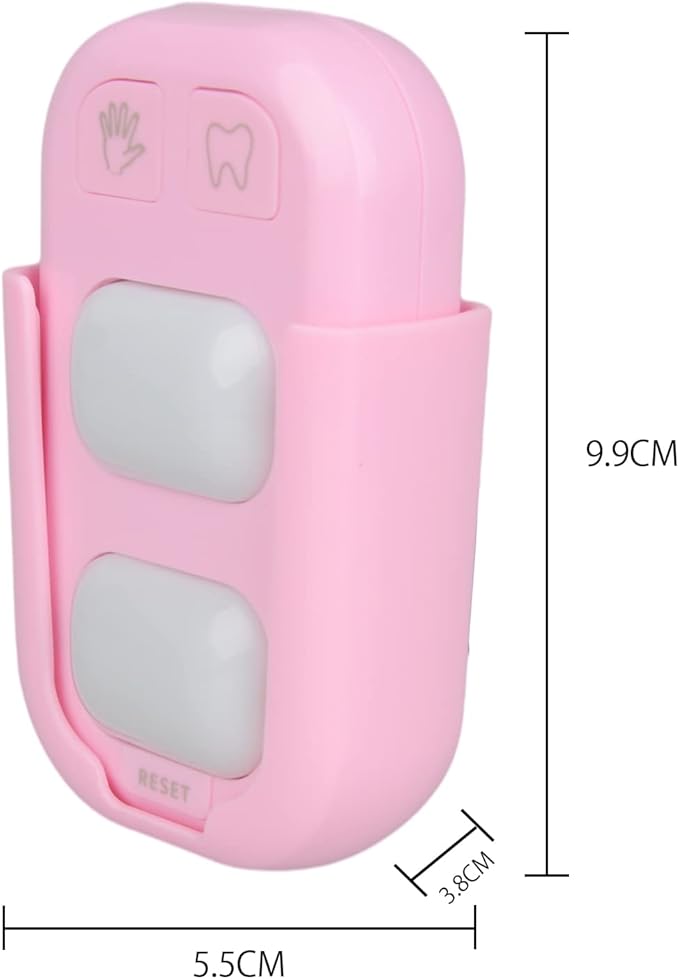 Timer for Kids, 2 Minutes Teeth Brush Timer,20 Seconds Bathroom Hand Washing Timer, Color Indicator Light Stick on Bathroom Timer for Children Training Coach (Pink)