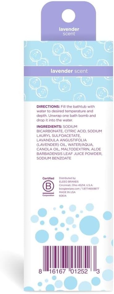 Boogie Kids Bath Bombs, Naturally Derived, Made with Aloe and Calming Vapors, Lavender, 3 Bath Bombs, 2.8 oz, Pack of 1