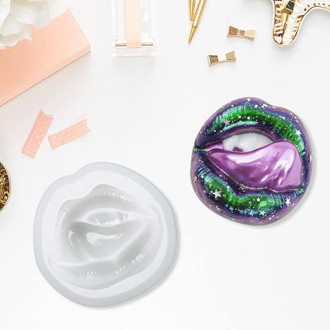 3 pcs Lips Resin Mold 3D Unique Witchy Molds Resin Art Molds Ornament Silicone UV Epoxy Casting Molds for DIY Décor