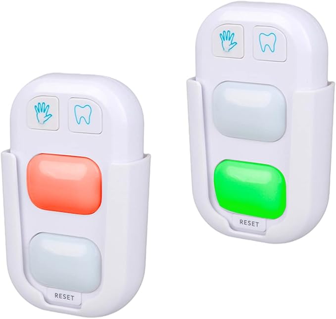 Timer for Kids,2 Minutes Teeth Brush Timer,20 Seconds Bathroom Hand Washing Timer, Color Indicator Light Stick on Bathroom Timer for Children Training Coach（2 Packs）