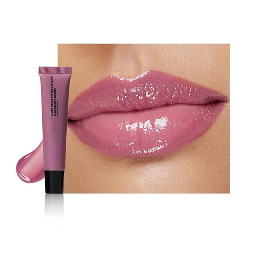 Summer Glow Reviver Lip Balm Butter Lip Gloss, Melting Lip Serum, Ultra-Hydrating Natural Vegan Lip Balm, Sheer-Tinted Shine & Hydration, Soothes & Softens Dry Lips (Light Purple)