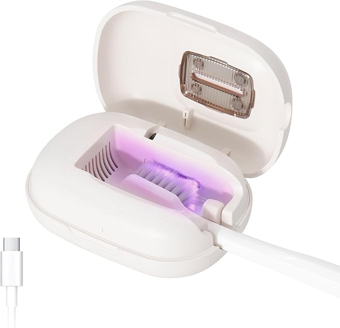 Upgraded UV Toothbrush Cover with Fan,Rechargeable Travel Toothbrush Case with Magnetic Holder&Wall Mount for Houshold and Traveling