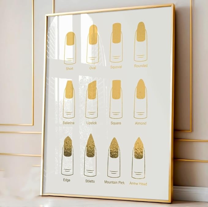 NATVVA 3 Pieces Wall Art Prints Bust First Nials Poster Pictures Manicure Nail Artist Canvas Wall Painting for Beauty Salon Nail Studio Decoration with Inner Frame