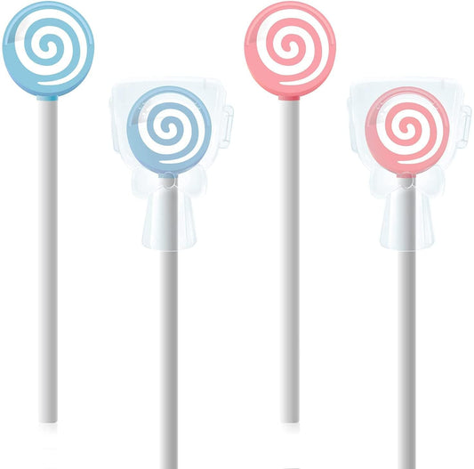 Y-Kelin Kids Tongue Scraper or Cleaner Set-Tongue Cleaner Tongue Brush with Smiley Cover, Multi-color Lollipop Shape Soft Silicone Tongue Brush for Kids, Reduce Bad Breath (4 PACK)