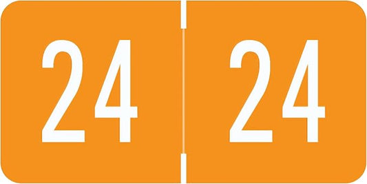 2024 Year Stickers, Doctor Stuff 2024 Chart Stickers, Orange GBS/VRE Style, USA Made Year Labels for End Tab File Folders, 500 Labels/Roll in a Dispenser Box, 3/4" x 1-1/2"