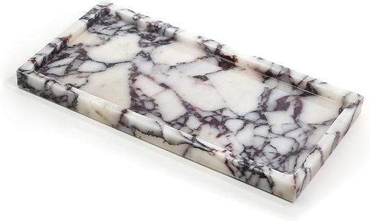 100% Natural Luxury Calaccata Viola Marble Small Hand Towel Tray Holder Organizer, Makeup Bathroom Holder