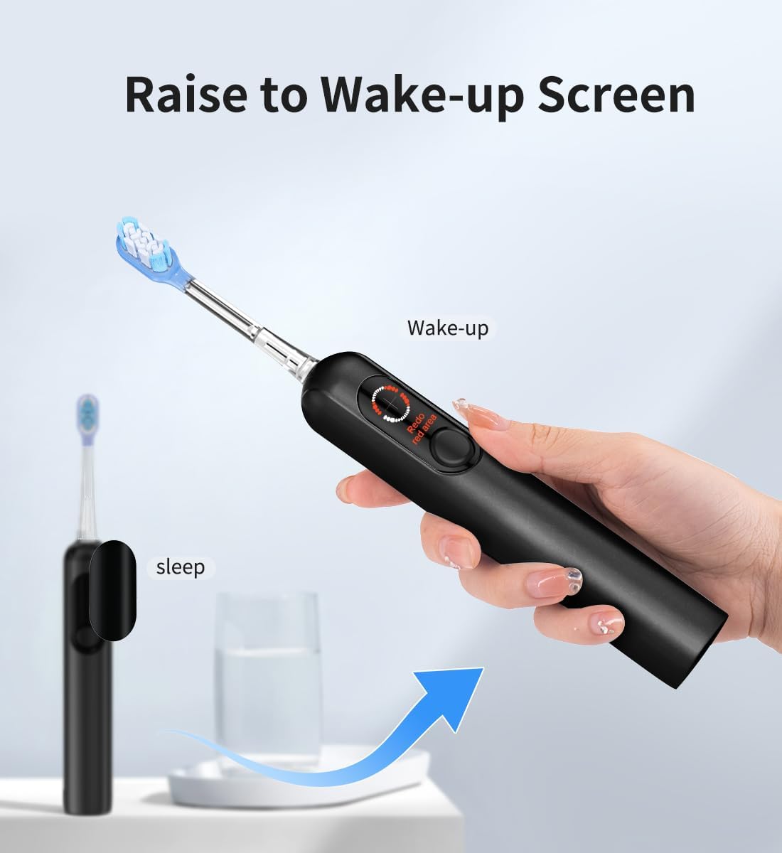 Electric Toothbrush with AI Smart Display, 4 Modes with Missed Spot Detection, Pressure Sensor, 2 Mins Timer, 40° Oscillating 52000 VPM Sonic Toothbrush with Travel Case, 2 Brush Heads, IPX7