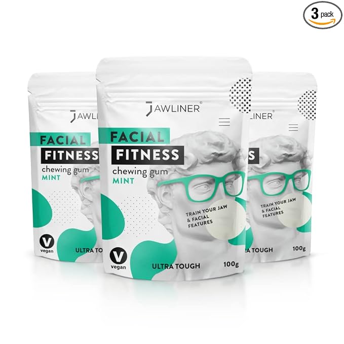 Jawliner® - Pioneers the Toughest Handmade 15x Harder Jawline Gum Includes 12 Weeks Coaching - Sugar-Free Mint Chewing Gum - Jawline Exerciser for Mewing & Shaping the Jaw (6 Months Pack)