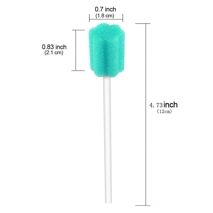 Wellgler's Disposable Oral Care Swabs, Sterile Sponge Mouth Swabs (250pcs, Sky Blue)