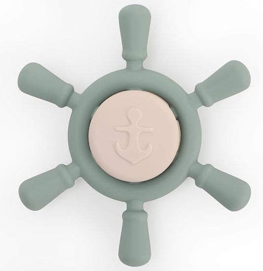 Suction Spinning Toy, Silicone Toddler Sensory Toys for Bath Toys Birthday Gift (Shifting Sand&Sage)