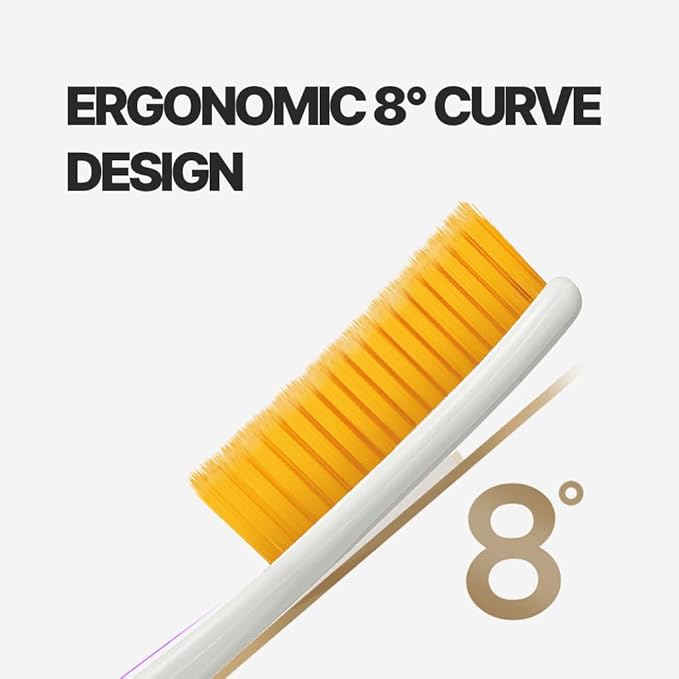 WANGTA Mini Gold – Extra Soft Large Toothbrush – 1.4 inch (3.5 cm) Head | 3,200 Ultra-Fine Bristles for Sensitive Gums | Premium Korean Toothbrush (10 Pack)