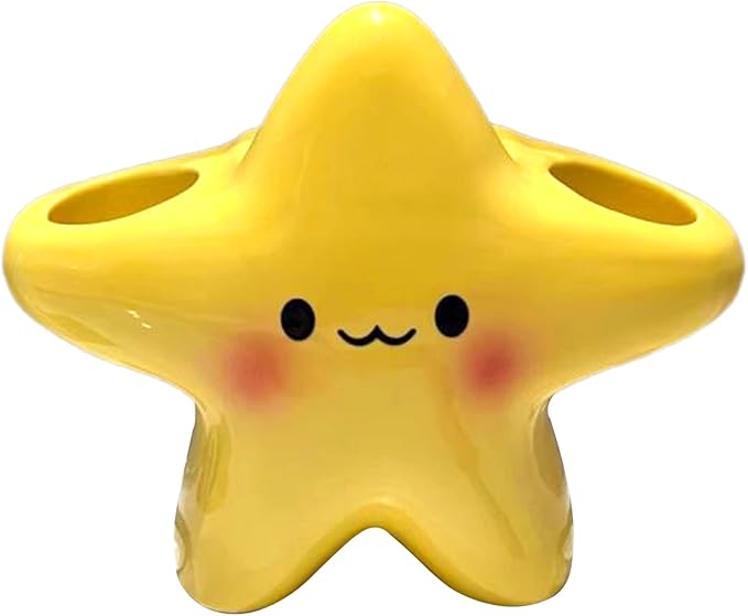 Toothbrush Holder – Cartoon Star Electric Stand, Cute Creative Storage Rack | Bathroom Organizer for Kids Home Use, Holds Toothbrush and Toothpaste, Fun Design, Wall-Mounted Accessory, Space-Saving Fi