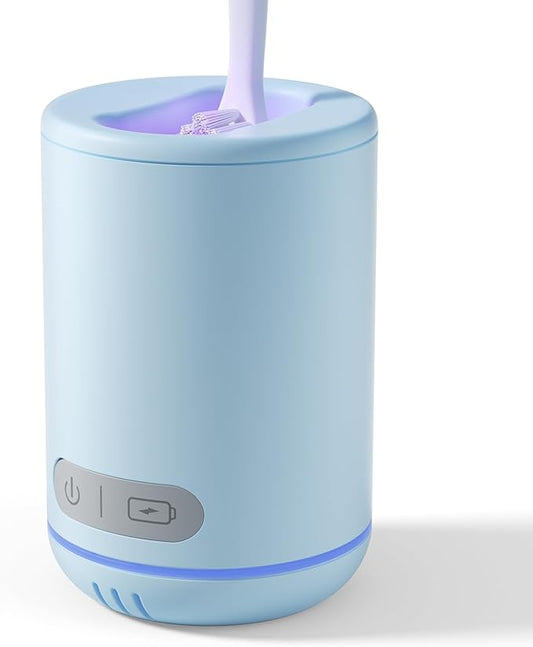 UV Toothbrush Holders Travel, Unique Upright Toothbrush Travel Case, Suitable for Any Manual/Electric Toothbrush Head, Rechargeable Portable Toothbrush Cleaner-Blue