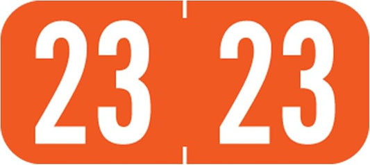 2023 MINI Year Stickers, Doctor Stuff 2023 Chart Stickers, Orange Colored, Tab 1287 Style, USA Made Year Labels for End Tab File Folders, 500/Roll, 1 Roll, 1/2" x 1-1/8"