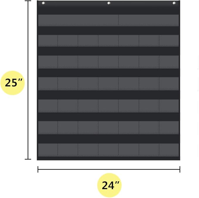 EAMAY Classroom Monthly Calendar Pocket Chart with 71 Cards for Kids Learning for Home,Homeschool Supplies and Classroom Must Haves!(Black)