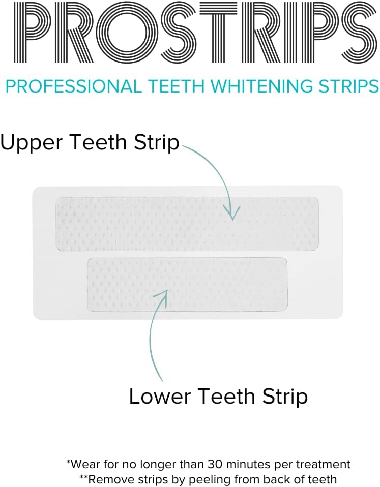 Prostrips - 12 Shades Whiter Teeth - 28 Enamel Safe REMINERALIZING Gentle Strips – 97% no Sensitivity