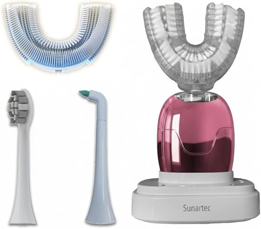 360° U-Shaped Toothbrush, Electric Toothbrushes for Adults, Multiple Brush Heads Options, Blue Light Whitening, IPX7 Waterproof, 360° Cleaning Suitable for People with Limited Mobility