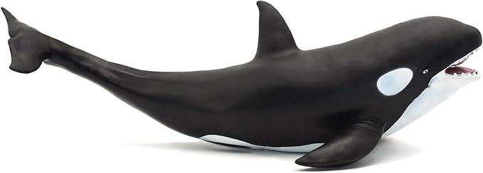 Gemini&Genius Nautical Shark Toy Killer Whale Action Figure, Bathtub Toy, Black, 16 Inches