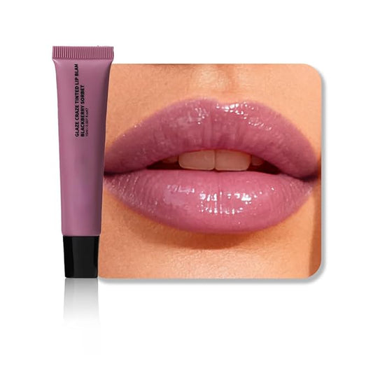 Light Gloss Tinted Buttery Lip Balm – Hydrating Lip Care with Nourishing Oils for Women’s Dry Lips, Natural Tint & Soft Gloss, Lip Plumper Moisture & Light Lip Stain Finish,Vegan #01Blackberry Sorbet