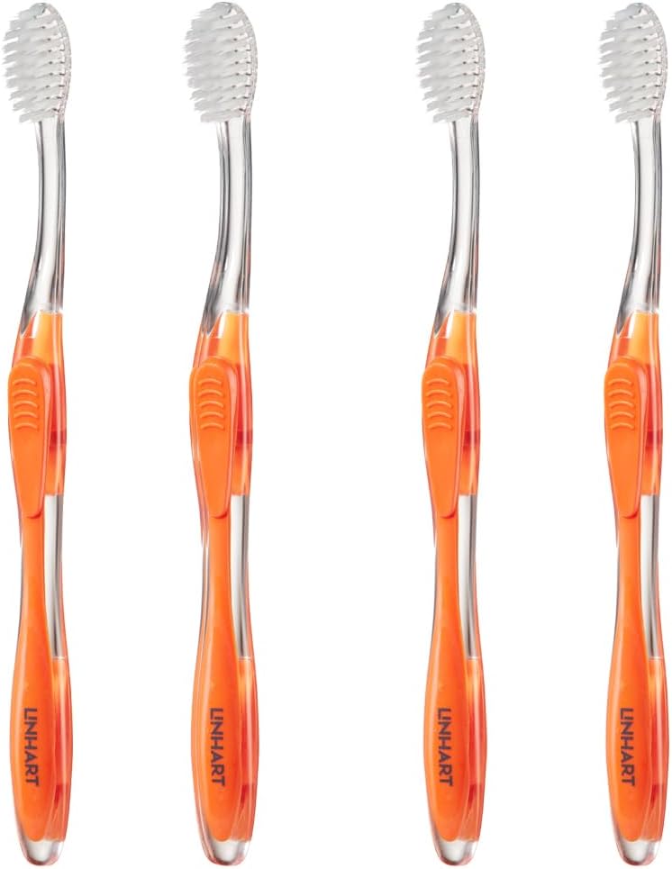 LINHART Extra Soft Toothbrush – Teeth Whitening Toothbrush with Multi Length Bristles, 4 Pack